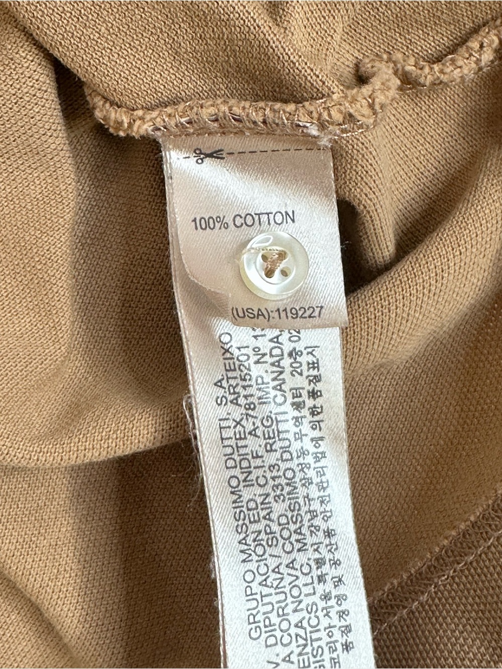 Massimo Dutti Beige Cotton Polo Shirt Casual Fit Size M - Picture 7 of 8